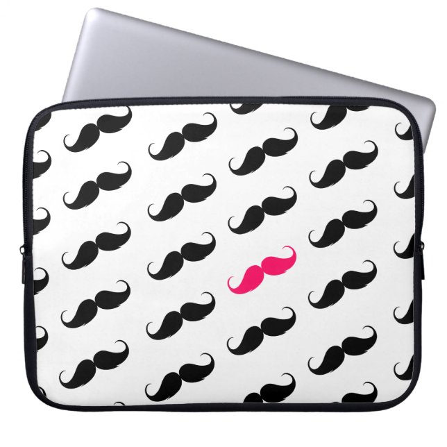 Grappig meisje roze en zwart model laptop sleeve (Voorkant)