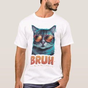 Grappig Meme gezegde Bruh met Kattengroeten Tiener T-shirt