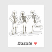 Grappig menselijk skelet in bewegingseffect sticker (Vel)
