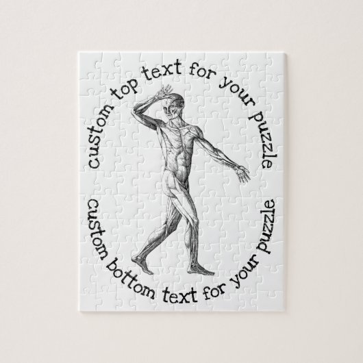 Grappig  menselijke anatomie die zweeft over koken legpuzzel (Verticaal)