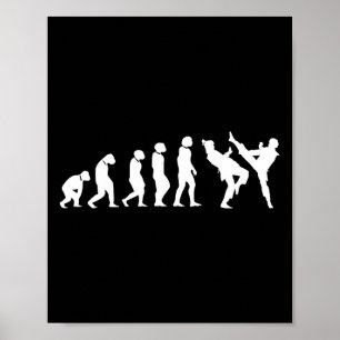 Grappig Menselijke Evolutie Martial Arts Karate Ta Poster