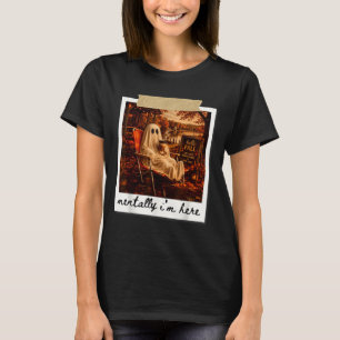 Grappig mentaal ben ik hier spookmeme herfst najaa t-shirt