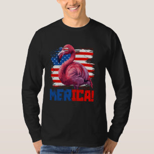Grappig Merica Roze Flamingo Liefhebbers Amerikaan T-shirt