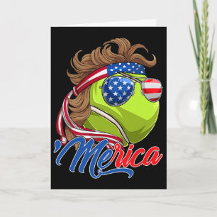 Grappig Merica Tennis Ll En Usa Vlag Sungles 4 jul Kaart
