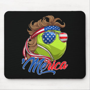 Grappig Merica Tennis Ll En Usa Vlag Sungles 4 jul Muismat