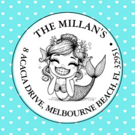 Grappig Mermaid Party thema Zelfinktende Stempel