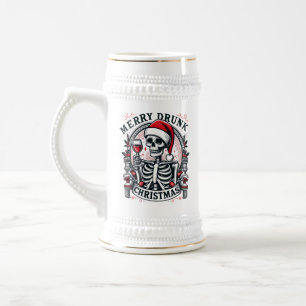 Grappig Merry drink kerstskelet Bierpul