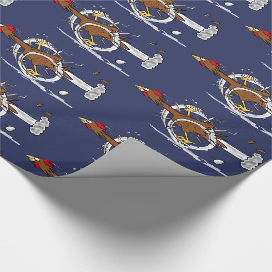 Grappig met bruine cartoon cadeaupapier (Hoek)