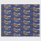 Grappig met bruine cartoon cadeaupapier (Vlak)