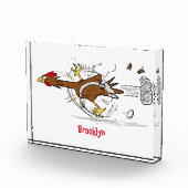 Grappig met coole cartoon illustratie kip fotoblokken (Rechts)