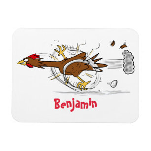 Grappig met coole cartoon illustratie kip magneet