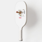 Grappig met coole cartoon illustratie kip pickleball paddle (Links)