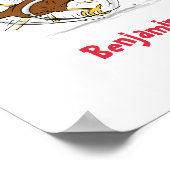 Grappig met coole cartoon illustratie kip poster (Hoek)