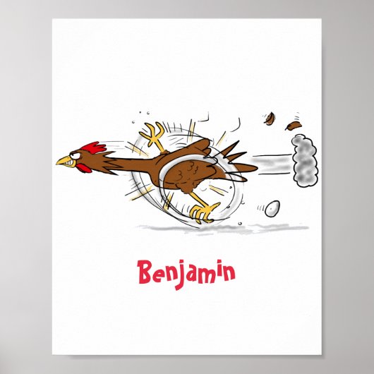 Grappig met coole cartoon illustratie kip poster (Voorkant)