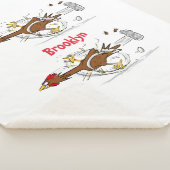 Grappig met coole cartoon illustratie kip sherpa deken (3/4)