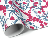 Grappig met Cute I Love You Pattern Cadeaupapier (Rol Hoek)