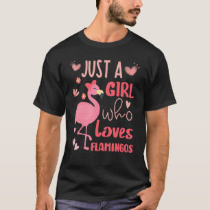 Grappig met Cute Pink Flamingo overvalt een meisje T-shirt