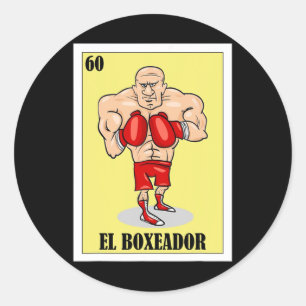 Grappig Mexicaans boksen ontwerp - El Boxeador 1 Ronde Sticker