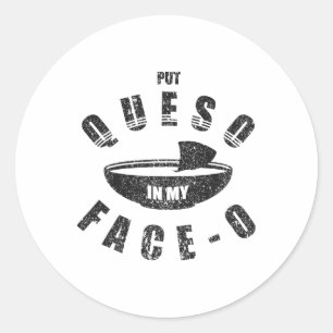 Grappig Mexicaans eten Cinco de Mayo zet Queso in Ronde Sticker