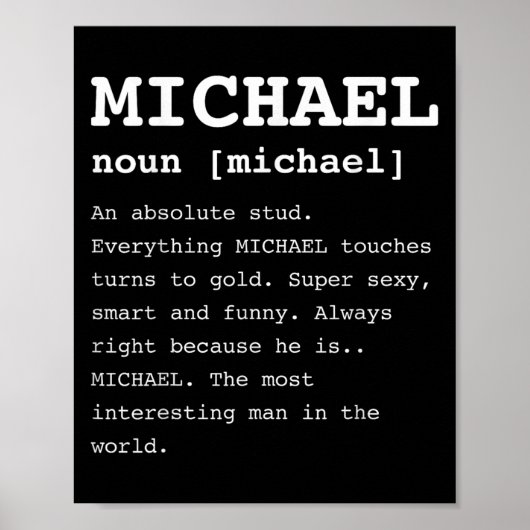 Grappig Michael voor iedereen die Mike Shirt heet Poster (Voorkant)