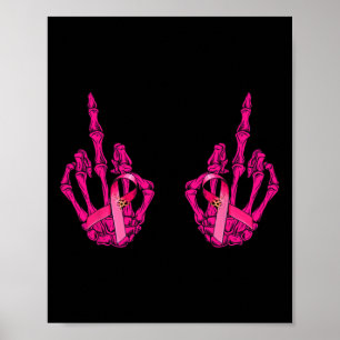 Grappig Middelvinger Vloek Woord Borstkanker Borst Poster