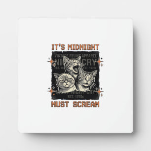 Grappig middernacht schreeuwende katten vintage sh fotoplaat