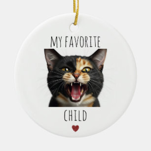 Grappig Mijn favoriete Kind 2 Foto Custom Cat Keramisch Ornament