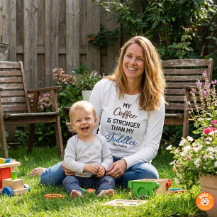 Grappig “Mijn Koffie Is Sterker Dan Mijn Peuter" L T-shirt