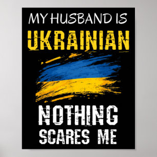 Grappig Mijn Man Is Oekraïens Niets Maakt Me Bang Poster