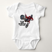 Grappig mijn vader is beter Red Dirt Bike Racing Romper (Voorkant)