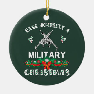 Grappig militair kerstGezegde Keramisch Ornament