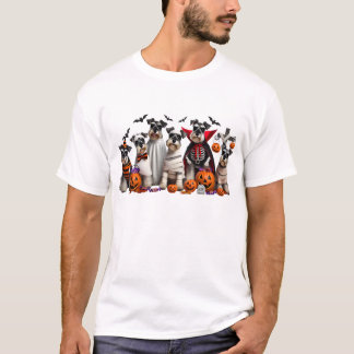 Grappig Miniatuur Schnauzer Halloween Hondenliefhe T-shirt