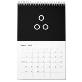 Grappig minimalisme cirkels zwart en wit kalender (Mar 2027)