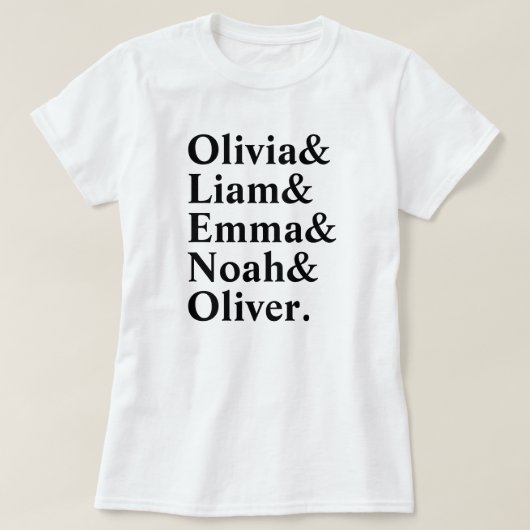 Grappig minimalistisch aangepaste tekstnaamlijst S T-shirt (Design voorkant)