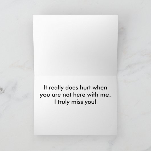 Grappig Miss You Puppy Wenskaart Kaart (Binnen)