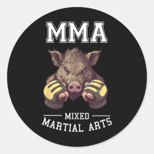 Grappig Mma Boar - Thaise bokskooi vechten Ronde Sticker