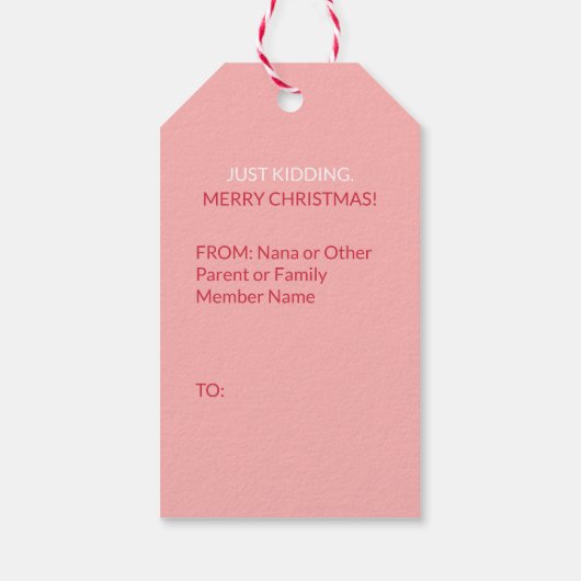 Grappig Modern Kerstmis Zwart Sinterklaas Roze Cadeaulabel (Achterkant)