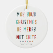 Grappig Modern Kleurrijk Gepersonaliseerd Kerstcad Keramisch Ornament (Voorkant)