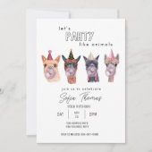 Grappig Modern Llama Party Animal Birthday Kaart (Voorkant)