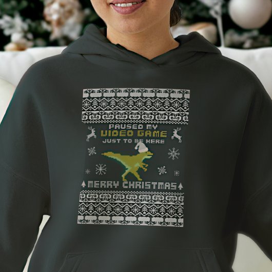 Grappig Modern Script Dinosaurus Winter Vrolijk Ke Hoodie