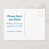 Grappig Moderne Typografie sparen de Aankondiging  Briefkaart (Achterkant)