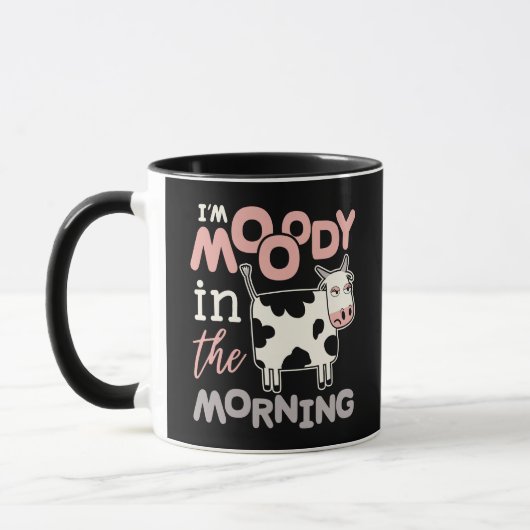 Grappig moe koe cadeaus dat ik 's ochtends humeurd mok (Links)