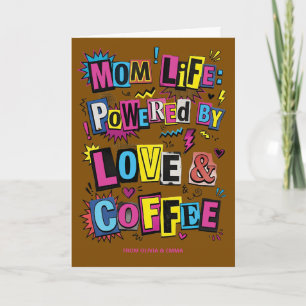 Grappig Moeder Leven Koffie Retro Moederdag Kaart