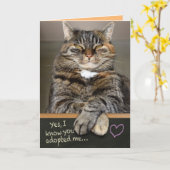 Grappig Moederdag van de kat... Kaart (Gele Bloem)