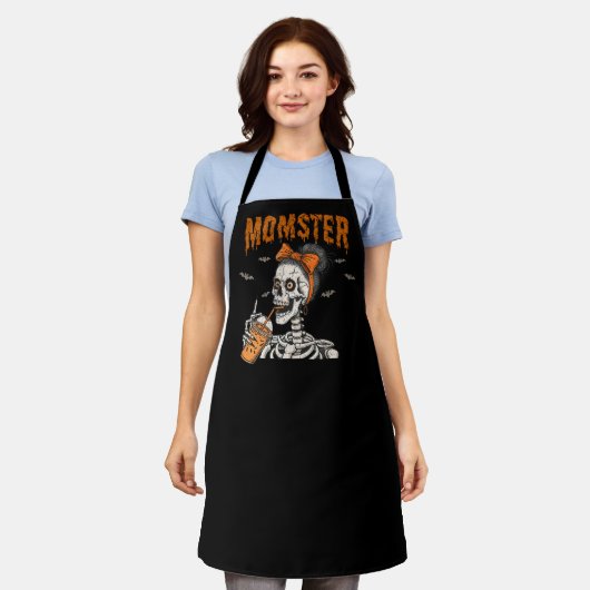 Grappig  Momster Skeleton Halloween Schort (Gedragen)