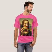 Grappig Mona Lisa Burger T-shirt (Voorkant volledig)