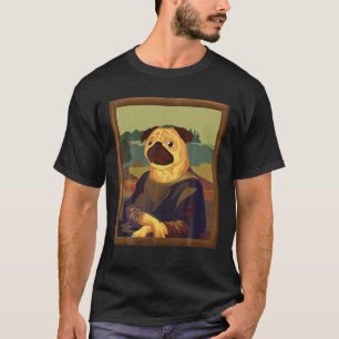 Grappig Mona Lisa Pug Art Parodie T Shirt