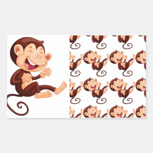 Grappig Monkey Dier Patroon Rechthoekige Sticker