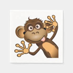 Grappig Monkey Paper Napkins Servet