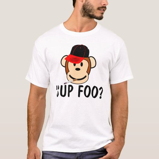 Grappig Monkey T-shirts, sup foo? T-shirt (Voorkant)
